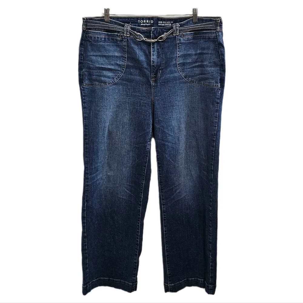 Torrid casual high rise wide leg stretch blue denim jeans size 16T